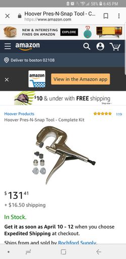Hoover Pres-N-Snap Tool - Complete Kit
