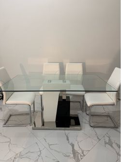 Modern dining table with 6 chairs