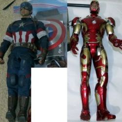 Hot Toys Avengers Age of Ultron Lot Iron Man Captain America 1/6 Scale Loose