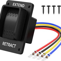 Reverse Polarity Switch 12V 3 Way Momentary Rocker Switch (ON)-Off-(ON) DPDT 20A Waterproof Marine RV Power Stabilizer Jack Switch with Pre-Wired for 