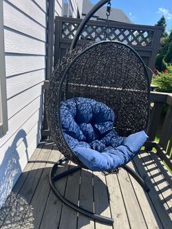 PICK UP ASAP! Hanging Egg Chair with Dark Bronze Frame