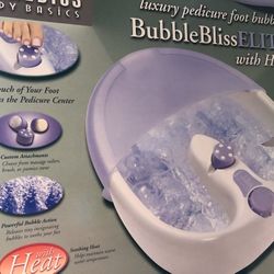 Homedics Luxury BubbleBlissElite Pedicure Foot Massager-NIB