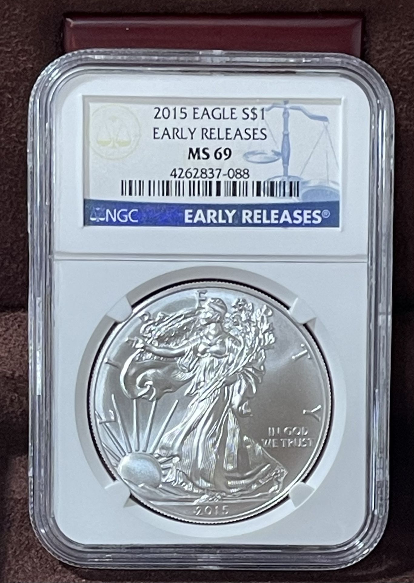 2015 NGC MS 69  SILVER EAGLE DOLLAR 
