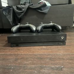 Xbox One x With 2 Controllers