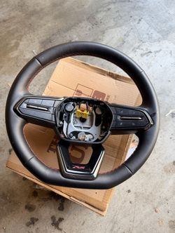 GM black Leather Steering Wheel Off A 2024 Blazer EV RS