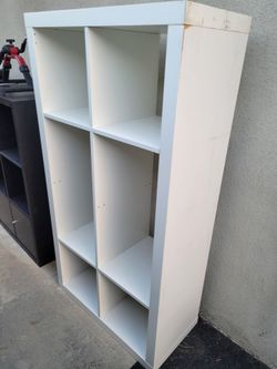 White ikea kallax 8 cube cubbie bookshelf bookcase tv media stand unit