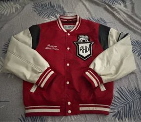 Zara x Rhuigi RHU Varsity Jacket Red White