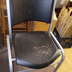 3 metal and plastic chairs