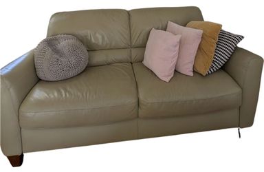 Sage Leather Couch - Good Condition