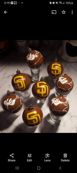 Brown SD Padres Ornaments