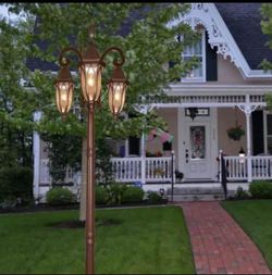 3-Light Burnished Antique Copper Cast Aluminum post light