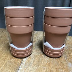 New Set Of 6 4 Inch Terra Cotta Planters With Saucers