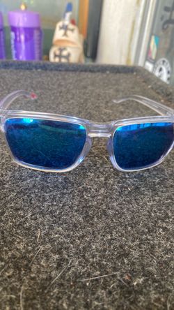 Oakley sunglasses Clear Frame Blue Mirror Lenses