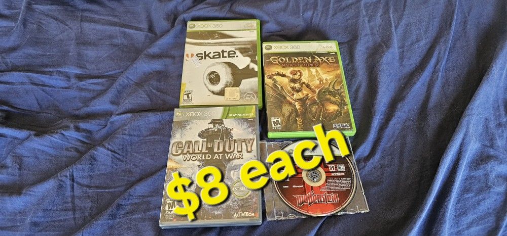 Xbox 360 Games $8 Each