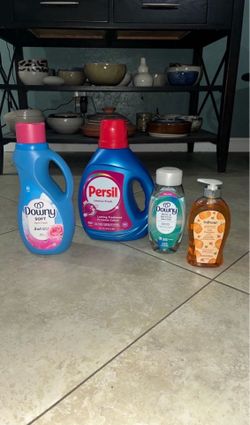 Persil 84oz, Downy Fabric Softener, Downy Rinse & Refresh, Softsoap Hand Soap