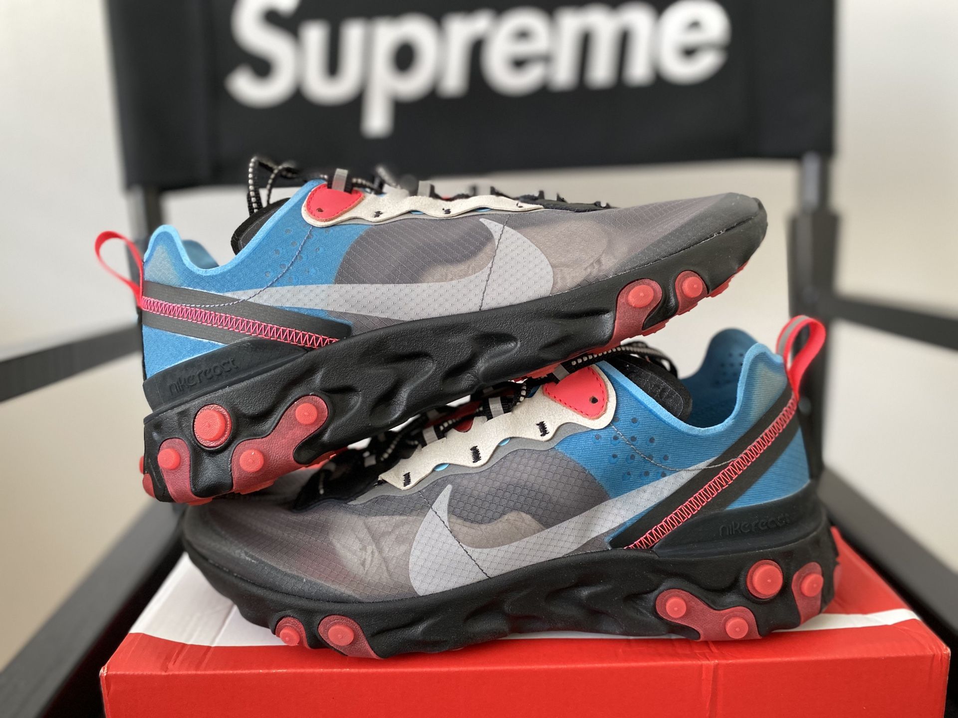 Nike Footwear Nike React Element Black Blue Nike Sneaker Nike React Element 55 Dark Blue NIKE React Element 55 SE Men's  Shoes India Ubuy
