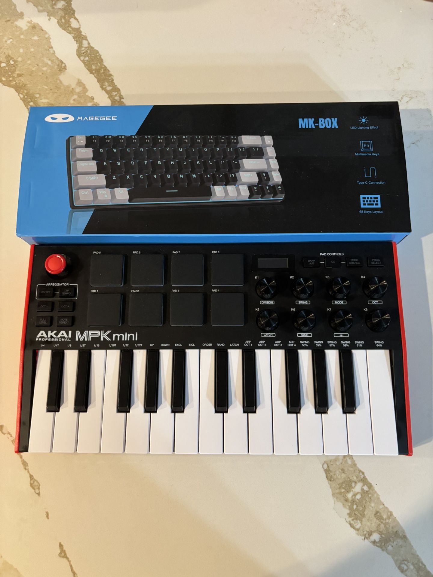 Akai MPK Mini MIDI Controller And Mechanical Keyboard Bundle
