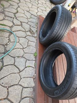 2 tires (contact info removed)  Michelin 60 70% the thread of the tires