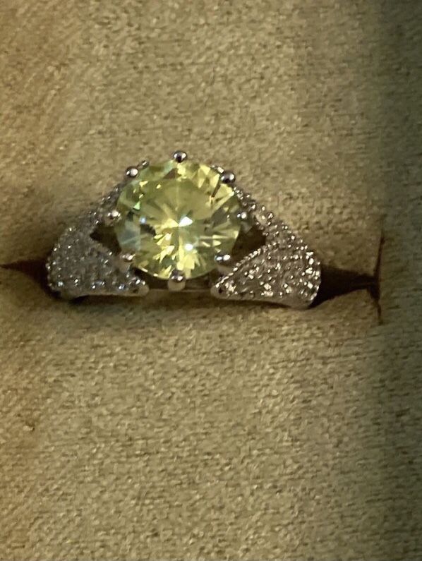 Joe Esposito 925 CZ And Peridot 2.5 CT Ring