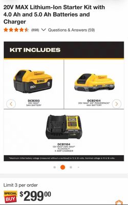 DEWALT 4&5AH BATTERIES AND CHARGER