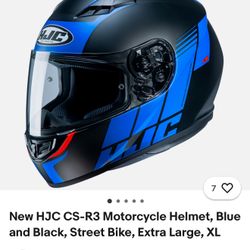 HJC CS-R3 Motorcycle Helmet, Blue and Black