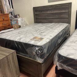 Queen Size Bed With New Mattress And Boxspring Included 