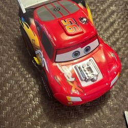 Disney Store Pixar Cars Push & Go Wheelie Talking Lightning McQueen Vehicle Toy