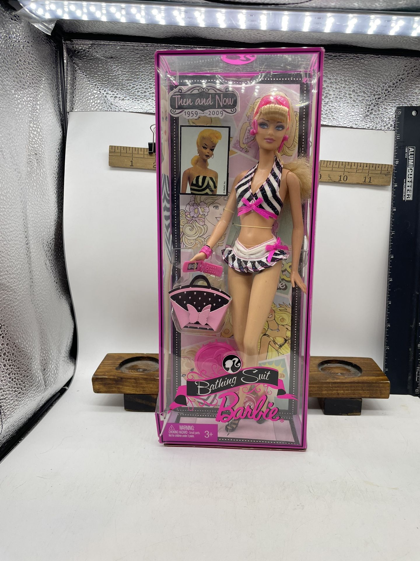 This is the "Bathing Suit Barbie Then and Now doll. It was released in 2009 to celebrate the 50th anniversary of Barbie