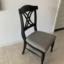 Black Wood Dining Chair With Padded Seat