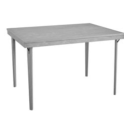 Wood Folding Dining Table Gray Woodgrain
