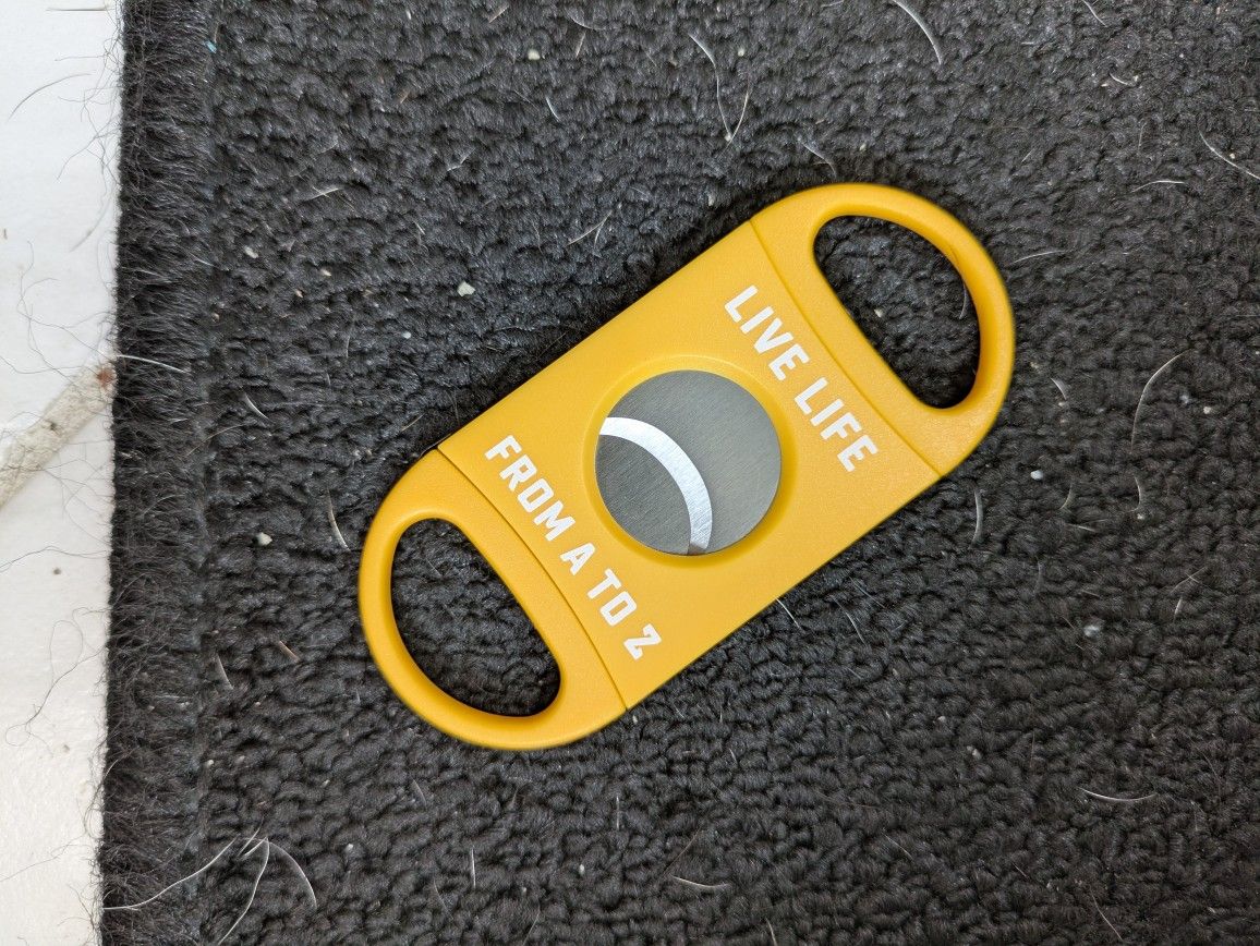 Custom Cigar Cutter W/ "Live Life From A To Z" Printed On It