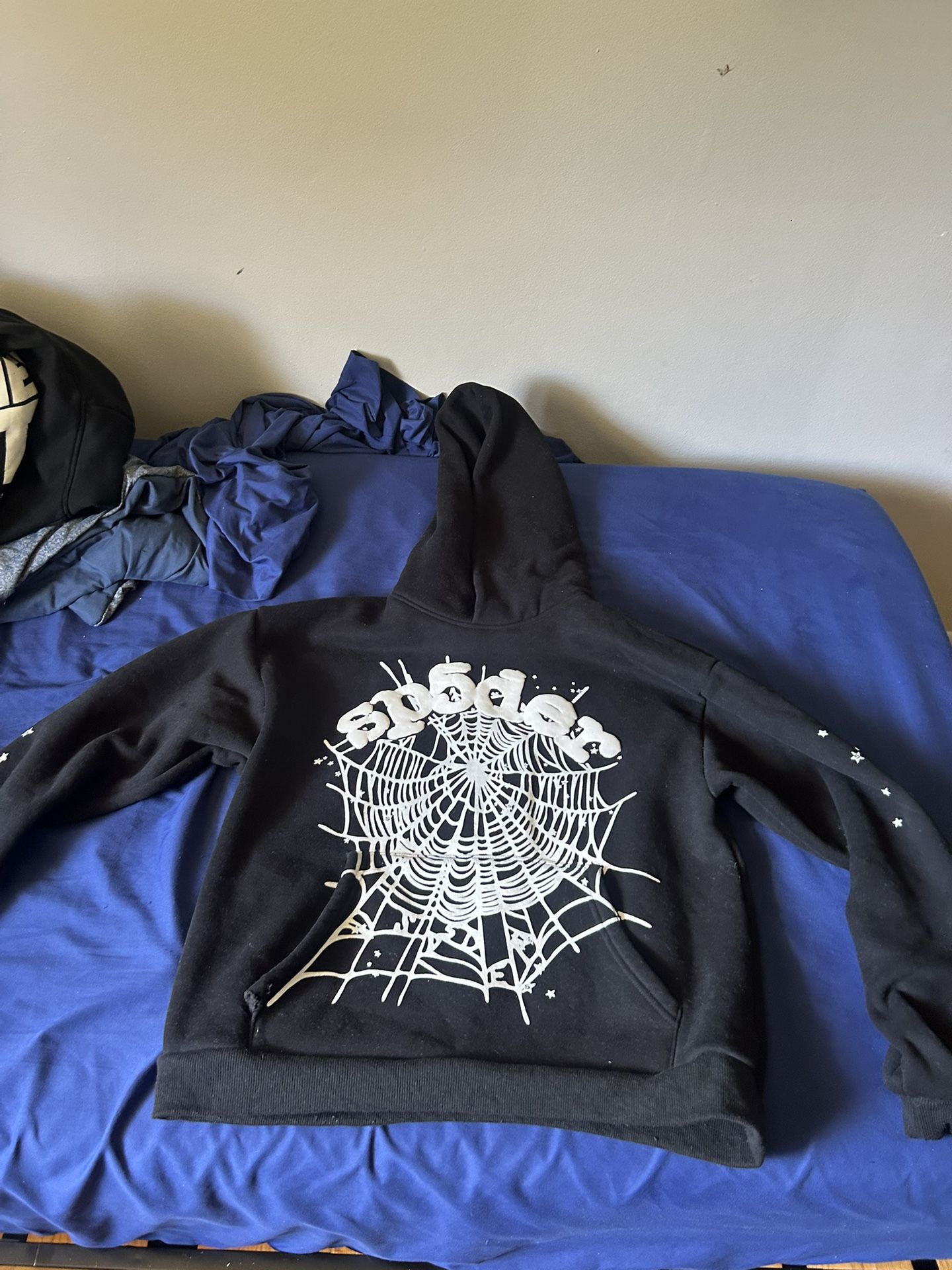 Black Sp5der Web Hoodie Size Medium Worn 1x