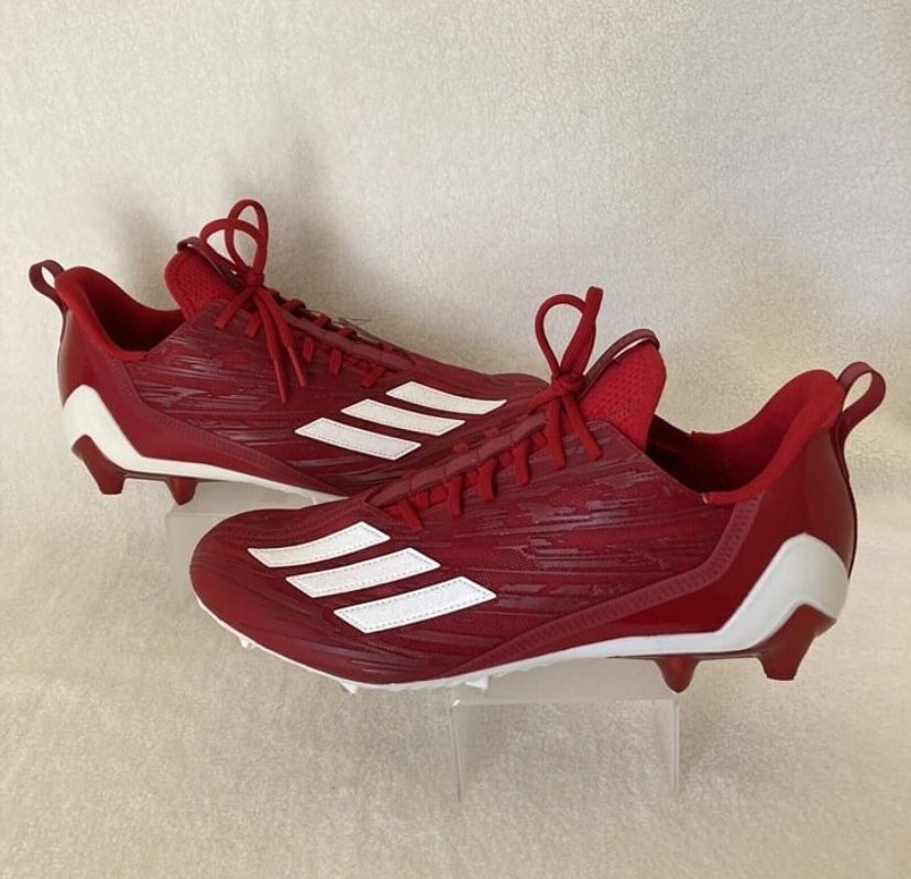 Men Adidas Adizero Football Cleats Red and White HP8749 Size 14