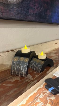 Decorative Arch Candle Holders with LED Tea Lights