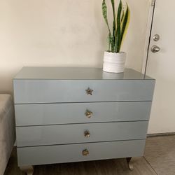 Light Grey Color Glass Dresser 