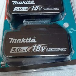 New never used Makita 18v battery 5.0ah 