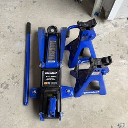 Duralast 2.25 Ton Hydraulic Trolley Jack + 2 Jack Stands Set