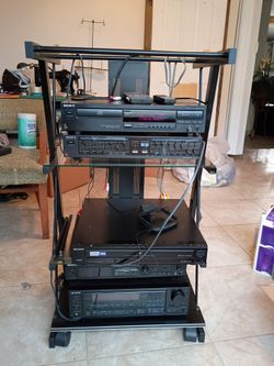 Sony Home Audio Component Stack on AV Cart