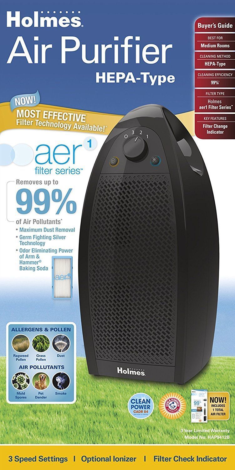 HOLMES SMALL ROOM HEPA TYPE AIR PURIFIER