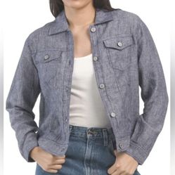 JONES NEW YORK 100% LINEN COASTAL JACKET