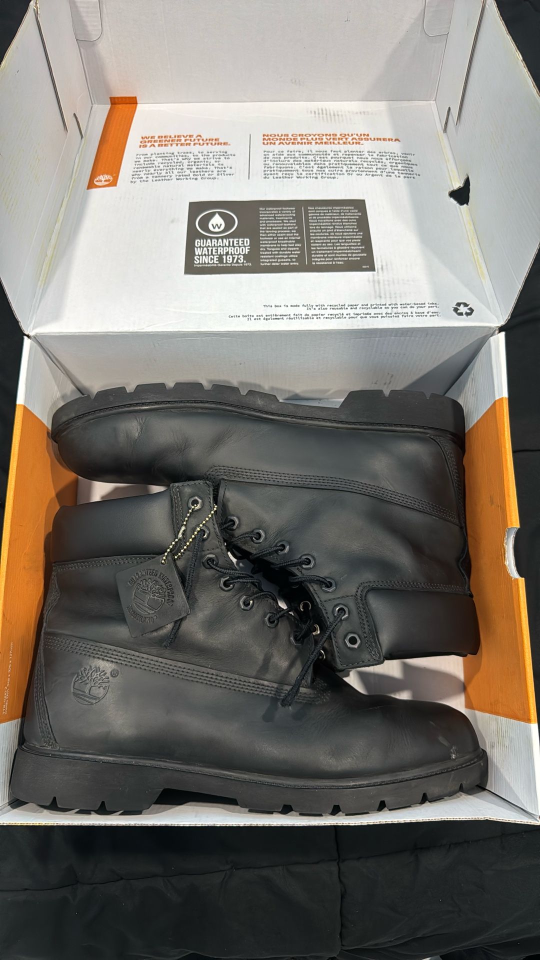 Size 13 Timberlands Classic 6 Inch Waterproof Boot Black NUBUCK SIZE 13