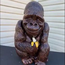 Gorilla Holding Banana Statue