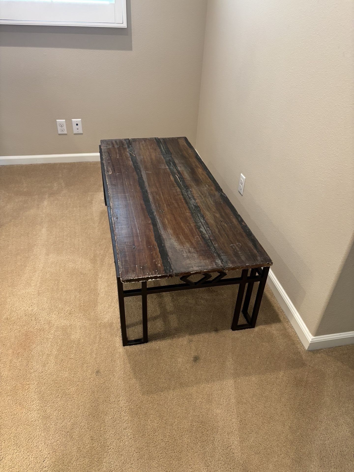 Wood And Iron Coffee Table