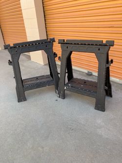 Two plastic saw horses