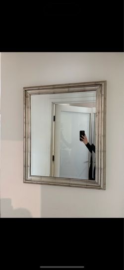 Wall Mirror — Distressed Silver Frame - 2 Available