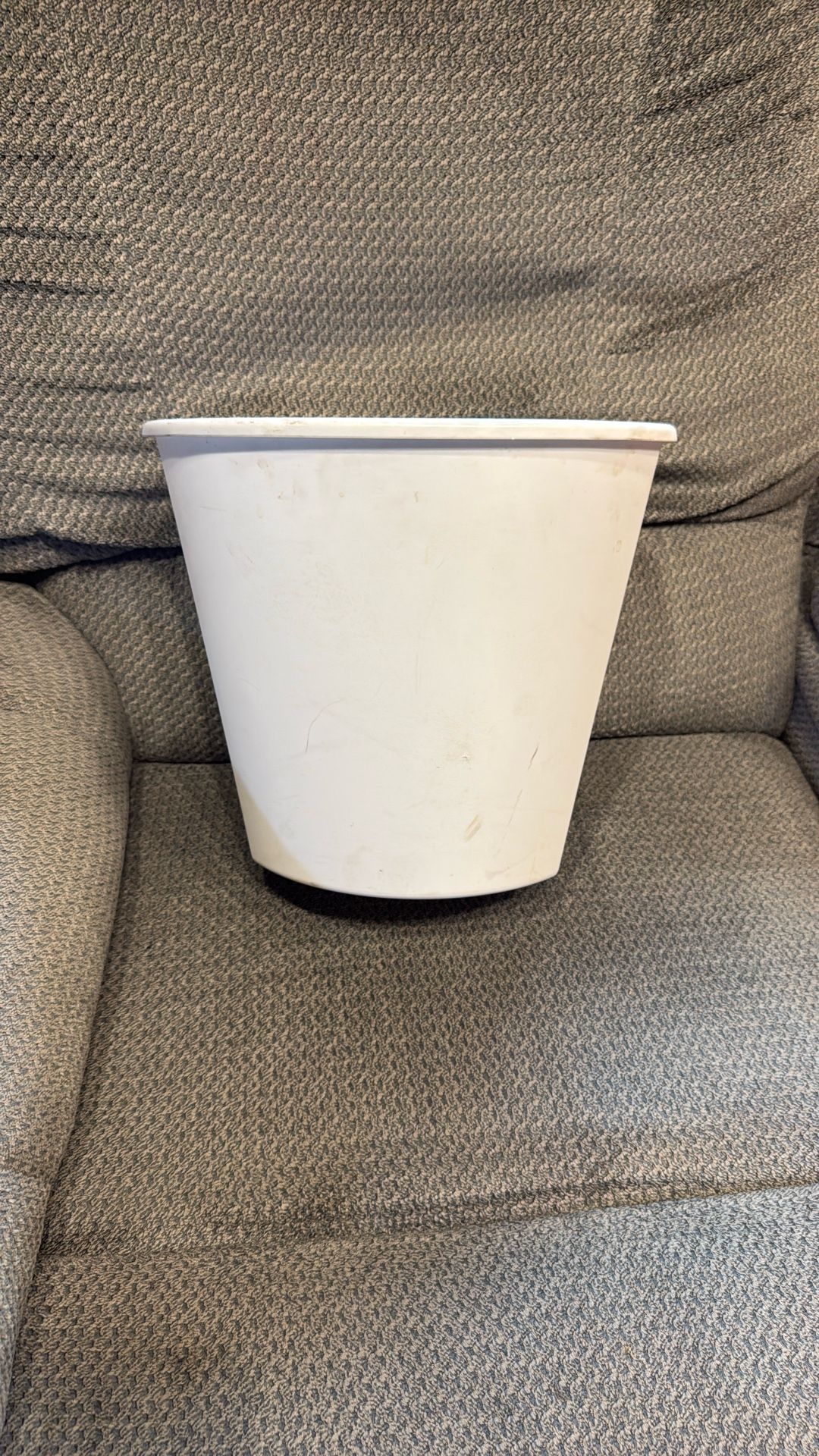 Small White Semi Oval Shaped Garbage Container