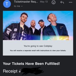 Coldplay GA Tickets Stanford Stadium 05/31