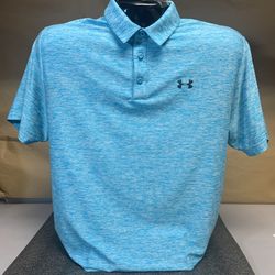 Under Armour Loose HeatGear Large Blue Short Sleeve Shirt 