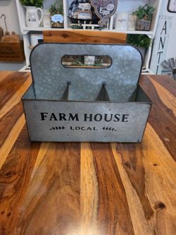 Farmhouse Galvanized Metal Crate