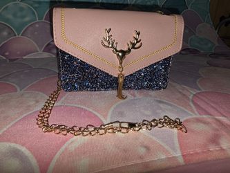 Pink and Blue Glitter Mini Crossbody Bag